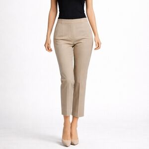 J. Crew Martie Crop Pant Bi-Stretch Cotton Side Zip Tan|Khaki  Sz. 8.
